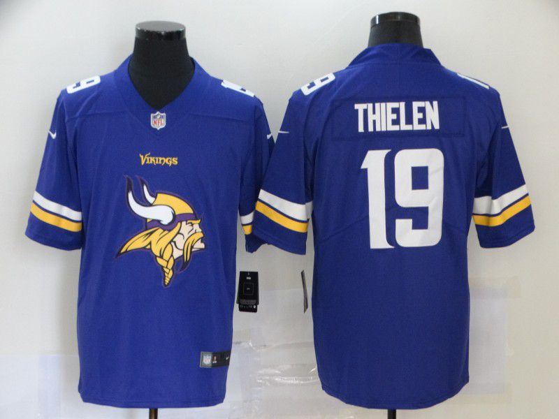 Men Minnesota Vikings 19 Thielen Purple Nike Team logo fashion NFL Jersey